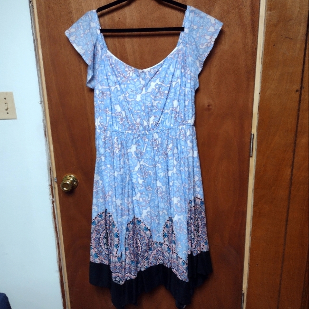 2/$30 Off the shoulder floral & mandala dress